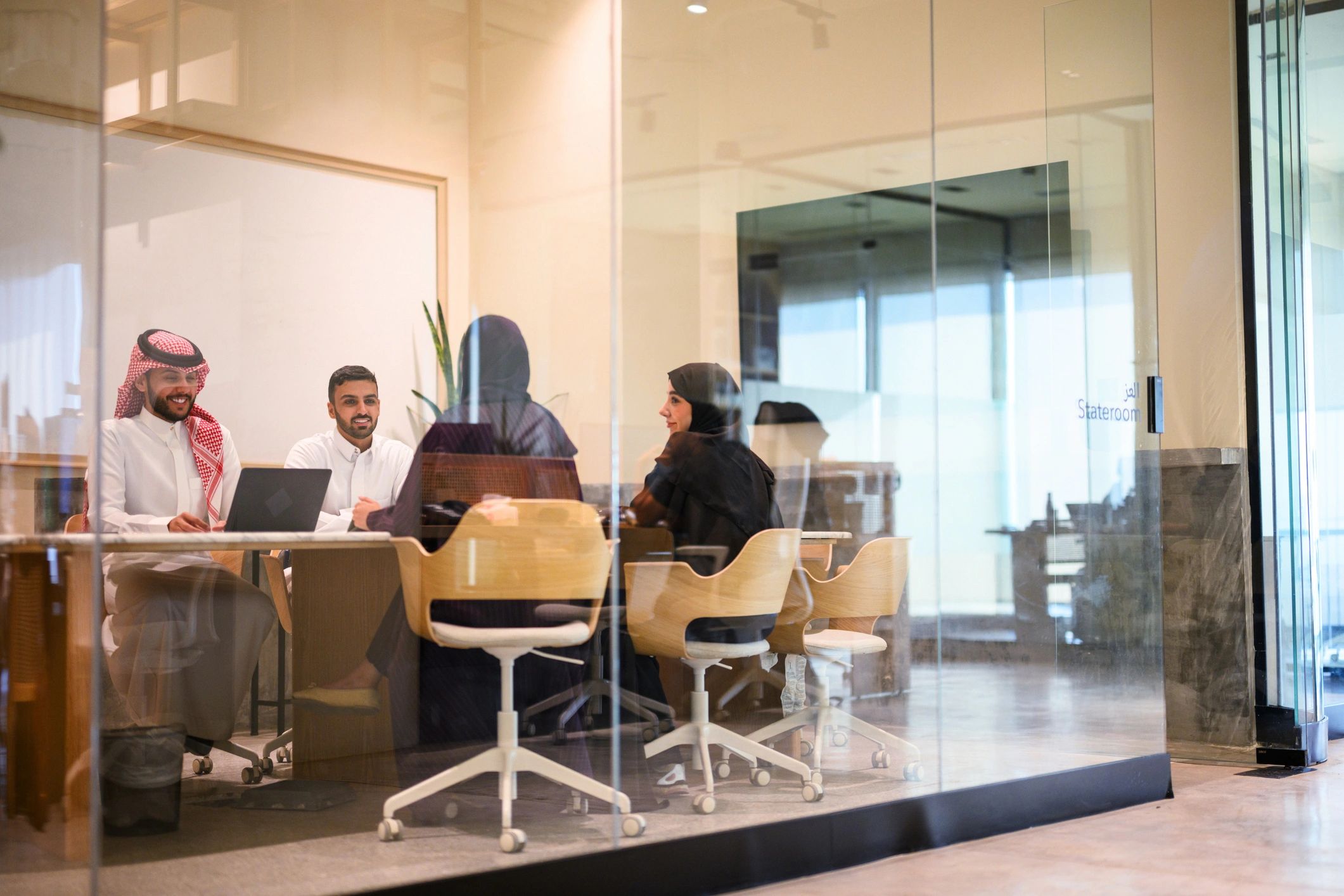 Professional team meeting in a contemporary office